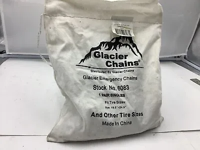 Glacier Chain Emergency Chains 6083 1 Pair Single Fits Tire Size Rim 19.5 -24.5  • $31.76