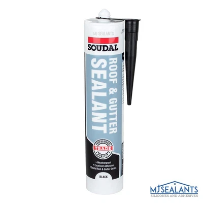 £5.69 • Buy Soudal Quality Roof And Gutter Sealant In Black - Seals Roof Leaks