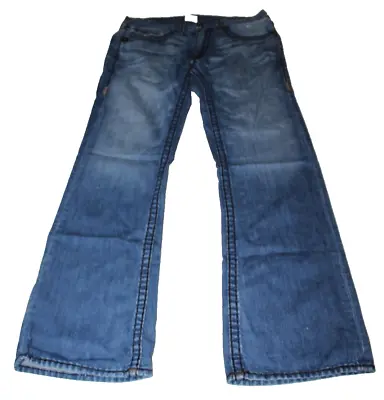 True Religion Billy SuperT Super T Seat 34 Size 33 Mens Blue Jeans Pants Nice • $39.38