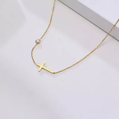 Cross Shape Gold Cross Necklace Titanium Steel Single Chain Bracelet  Women • $7