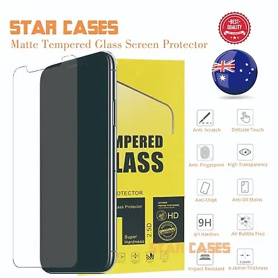 $9.99 • Buy IPhone14 13 12 11ProMax XR 78 Anti-Glare Matte Tempered Glass Screen Protector
