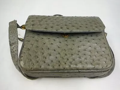 Florenza Intl Genuine Vintage Ostrich Leather Purse Handbag Shoulder  O555-1 • $250