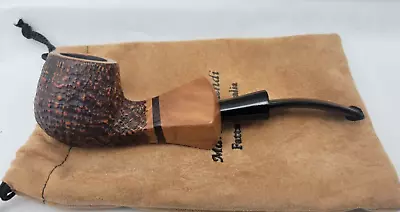 Mario Grandi UNSMOKED Tobacco Pipe Brown Diamond Shaped Body Black Curved Mouth • $174.99