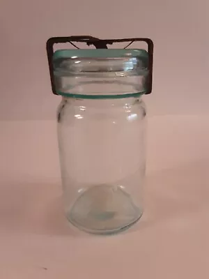 Vintage H.W. Pettit Pint Mason Jar Aqua  • $24.99