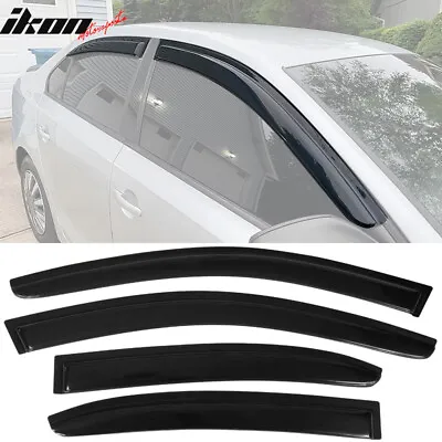 Fits 11-18 Volkswagen Jetta A6 Sedan Tape On 4PCS Window Visors Vent Rain Guard • $27.95