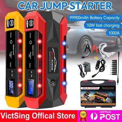 99900mAh Powerbank 1000A Jump Starter Portable Charger Petrol Diesel Car Booster • $80.99