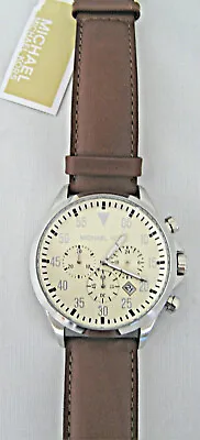 Michael Kors Men's Gage Brown Leather Chronograph Watch - MK8441 • $97.50