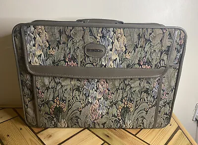 Vintage Allders Floral Design Carpet Suitcase Travel Bag- Tapestry Style Luggage • £24.99