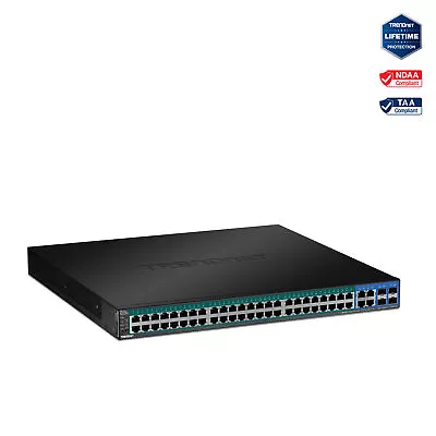 TRENDnet TPE-5048WS 52-Port Gigabit Web Smart PoE+ Switch (740W) • $799.99