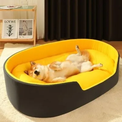 Pet Dog Bed Warm Cushion For S/Medium Large Dogs Sleeping Beds Waterproof Basket • £17.77