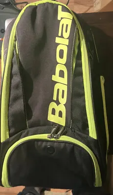 Babolat Pure Play Tennis Racquet 6 Pack Bag Isothermal Compartment Black Yellow • $39.99