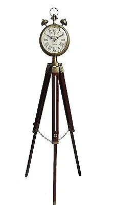 Nautical Wooden Tripod Clock Standing Floor Clock Vintage Room Floor Clock Gift • $93.09