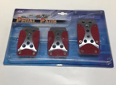 3pc Set Red  Brake Gas Clutch Racing Pedal Pads  Manual Transmission Pdl- 8530r • $20
