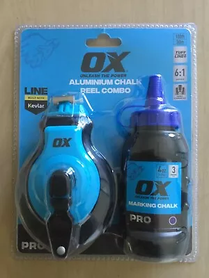 OX Pro Aluminium Chalk Line Reel And Refill Combo Line Built With KEVLAR®  • $19.95