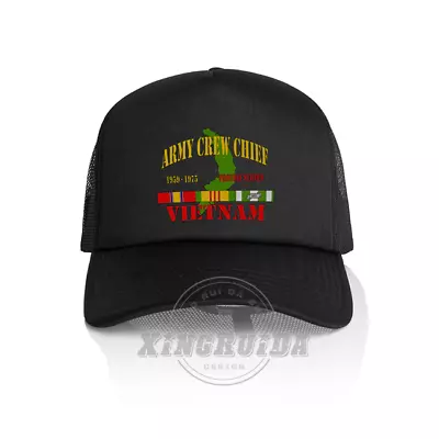 Vietnam Veteran Army Crew Chief Trucker Hat Foam Mesh Cap Adjustabl Baseball Cap • $13.99