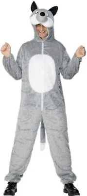 Mens Grey Wolf Jumpsuit Costume • £27.40