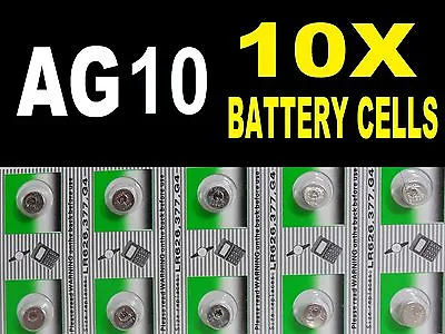 AG10 G10 LR1130 389 SR1130 Watch Cell Battery Coin Cells Batteries Alkaline UK • £3.08