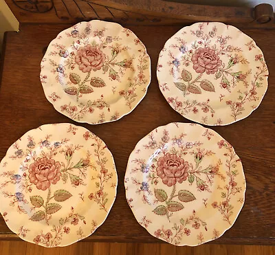 4 Johnson Brothers ROSE CHINTZ PINK Bread Butter Side Plates 6 1/8” England SALE • $12