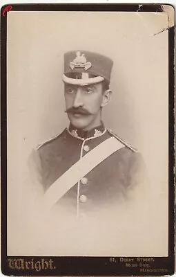 Manchester Regiment - Forage Cap & Collar Badges: Victorian Cabinet Card Photo • £16.50