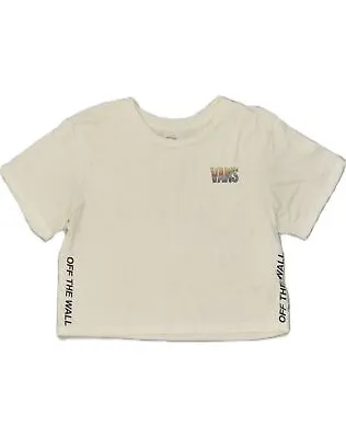 VANS Womens Crop Graphic T-Shirt Top UK 14 Medium White Cotton YE09 • £7.16