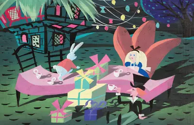 Mary Blair Alice In Wonderland Mad Hatter Tea Party White Rabbit Poster V3 • $19.49