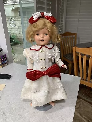 Antique Shirley Temple Composition Doll Brown Eyes 17” Ideal USA  • $25