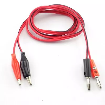 1M Alligator Crocodile Clip Testing Lead To 4mm Banana Plug Cable For Multimeter • $2.52