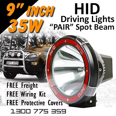 HID Xenon Driving Lights - 9 Inch 35w Spot Beam 4x4 4wd Off Road 12v 24v • $251.94