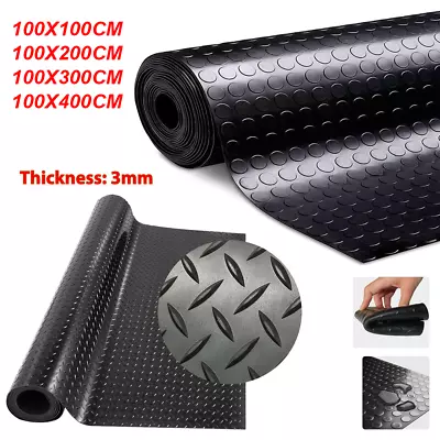 3mm Penny Coin Rubber Flooring Matting Anti Slip For Garage Van Car Industrial • £14.99