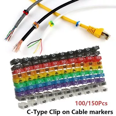 C-Type Marker Tool Cable Labels Fiber Organizers Tag Box Identification Sign • £3.91
