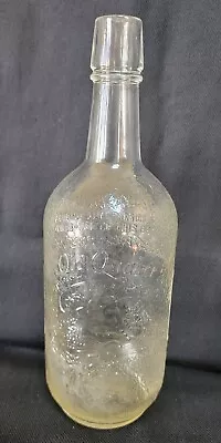 Vintage~Quart Size ~Old Quaker~Clear Whiskey Bottle ~Spider Web Embossed ~Liquor • $21.99