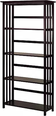 Mission Style 5-Shelf Bookcase Espresso • $122.99