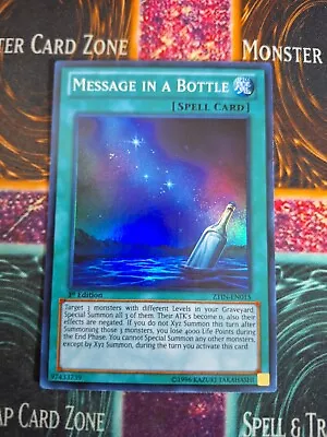 Yu-Gi-Oh! Message In A Bottle ZTIN-EN015 Super Rare 1st Edition Near Mint • $4