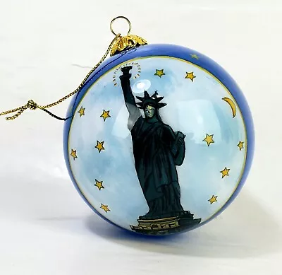 Statue Of Liberty Glass Ball Ornament- Reverse Paint- Metropolitan Museum Of Art • $13.51