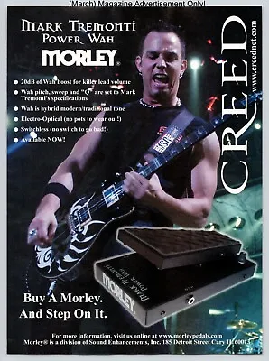 Mark Tremonti Morley Power Wah Foot Pedal Promo 2003 Full Page Print Ad • $11.99