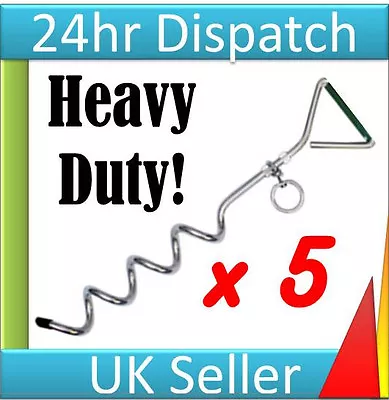 5 Heavy Duty Screw In Ground Anchor Metal Stakes Gazebo Marquee Awning Camping • £19.99