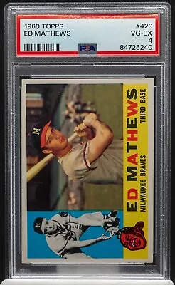 84725240 Ed Matthews 1960 Topps 420 HOF ALL STAR Braves PSA 4 • $0.99