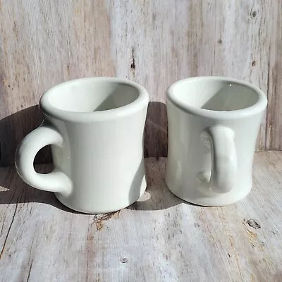 2 Sterling China White Diner Coffee Mugs Vitrified Restaurantware Made In USA • $16