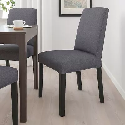 Bergmund Dining Chair Replacement  Cover Slipcover In Graphite Grey Fabric • $25.32