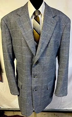 Vintage ERMENEGILDO ZEGNA Men’s Wool Linen Silk Jacket Blazer Jacket Checked 48 • $74.99