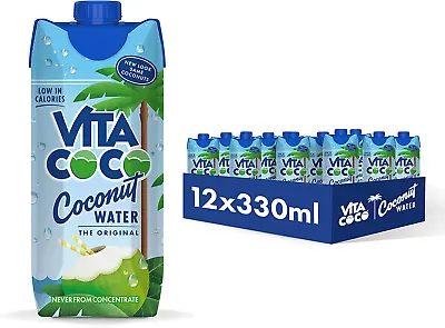 Vita Coco Pure Coconut Water 12X330Ml Naturally Hydrating Packed With Electrol • £19.38