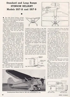 $9.49 • Buy 1936 Stinson SR7-A & SR7-B Reliant Aircraft Report 7/29/2022e