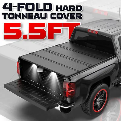 4-Fold 5.5FT Hard Solid Truck Bed Tonneau Cover For 2009-2014 Ford F150 W/ Lamp • $365.79