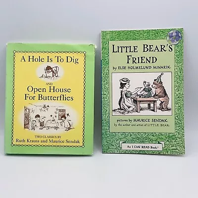 Maurice Sendak Lot Of 2 Books Little Bear I Can Read A Hole Is To Dig Butterfly • $16.85