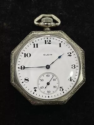 Vintage Elgin National Watch Co Open Face Pocket Watch • $13.50