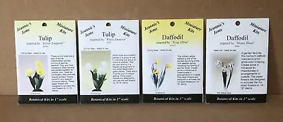 Dollhouse Miniature.  Laser Cut Flower Kits.  Tulips & Daffodils.  Lot Of 4. • $34.95