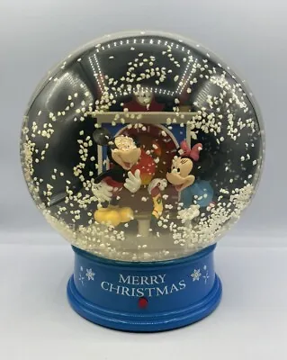 Gemmy Mickey And Minnie Mouse Christmas Musical Snow Globe Air Blown Rare • $34.99