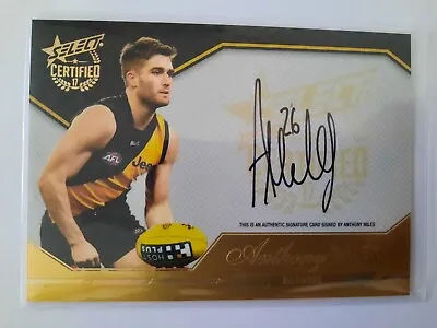 $59.99 • Buy 2017 Afl Select Certified Anthony Miles Richmond Tigers Signature Card 187 240 