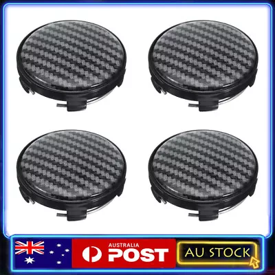 4X 60mm Car Wheel Center Caps Carbon Fiber Black Central Hub Centre Hubcaps • $16.79