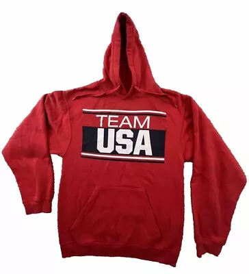 VINTAGE Team USA Olympic Mens Hoodie Red Size Small • $32.12